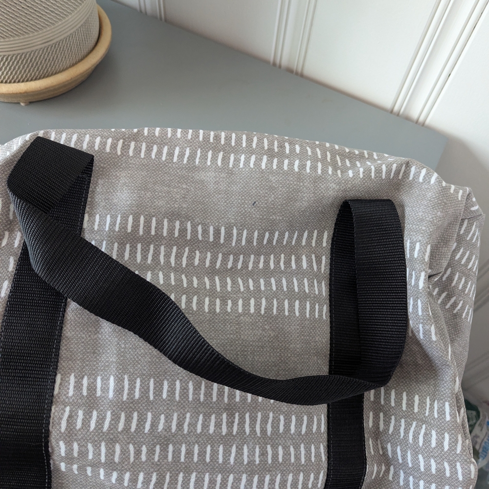 Gray Patterned Canvas Duffle Bag - Picture 14 of 15